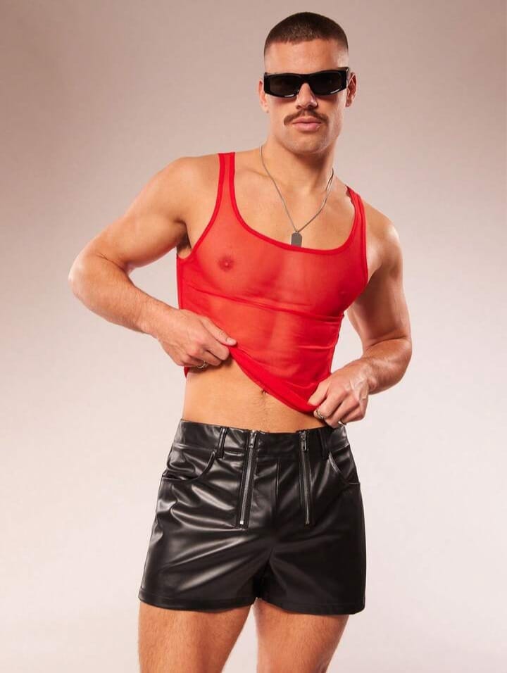 Rebel Zip Faux Leather Shorts
